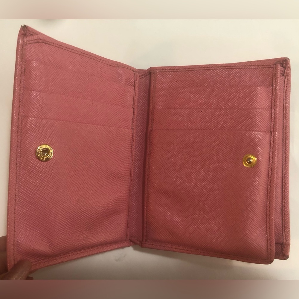 Prada Wallet (w COA Cards)  Saffiano Pink Leather Wallet - Picture 3 of 12